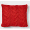 Oversized Chunky Cable Knit Square Throw Pillow Red - Threshold™